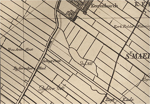 Fragment van kaart van Kruikius, 1712